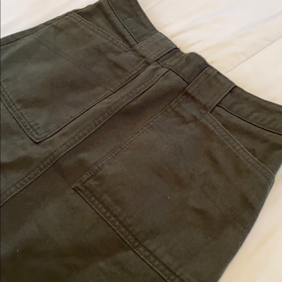 Dark green high-waisted mini skirt - Picture 4 of 5